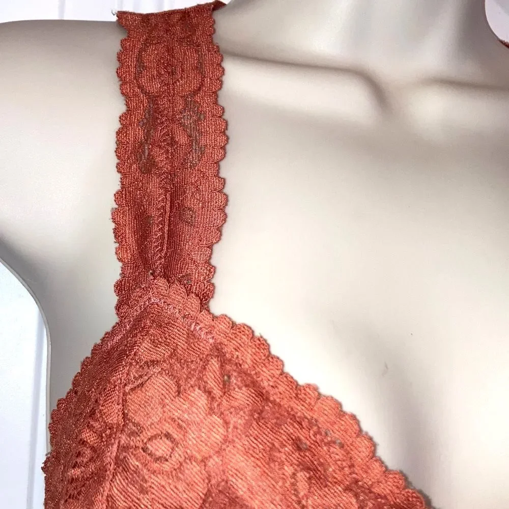 INTIMATELY FREE PEOPLE Lace Racerback Bralette Orange Rust Womens Medium